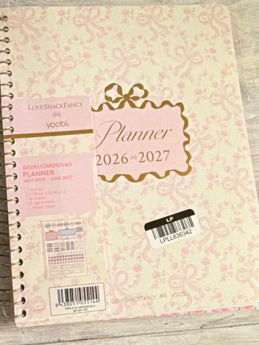 Loveshack fancy planner 2026-2027